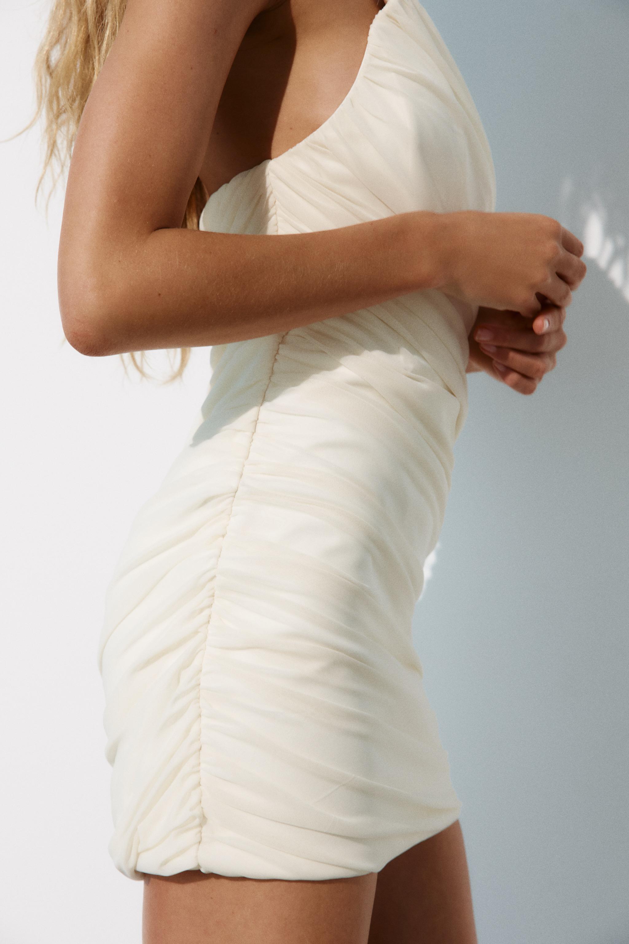 COMBINATION TULLE MINI DRESS